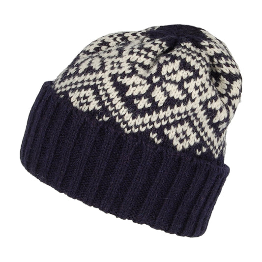 Highland 2000 Snowflake Alpaca Beanie Hat - Navy Blue