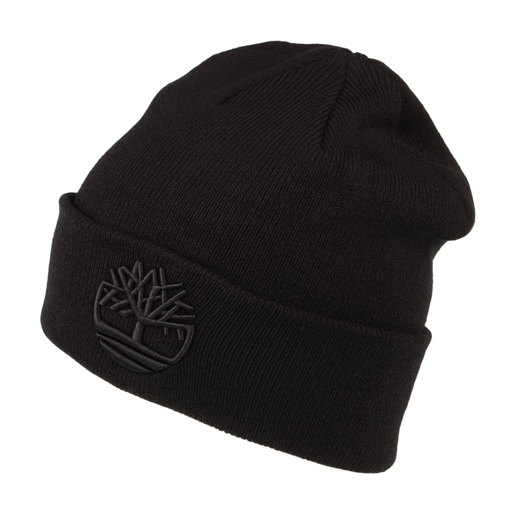 Timberland Hats Tonal 3D Embroidery Beanie Hat - Black