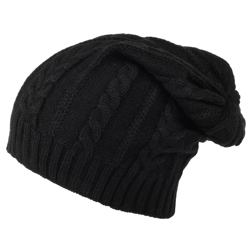 Timberland Hats Slouchy Cable Knit Beanie Hat - Black