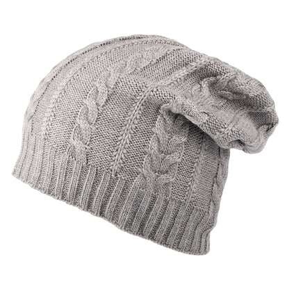 Timberland Hats Slouchy Cable Knit Beanie Hat - Light Grey