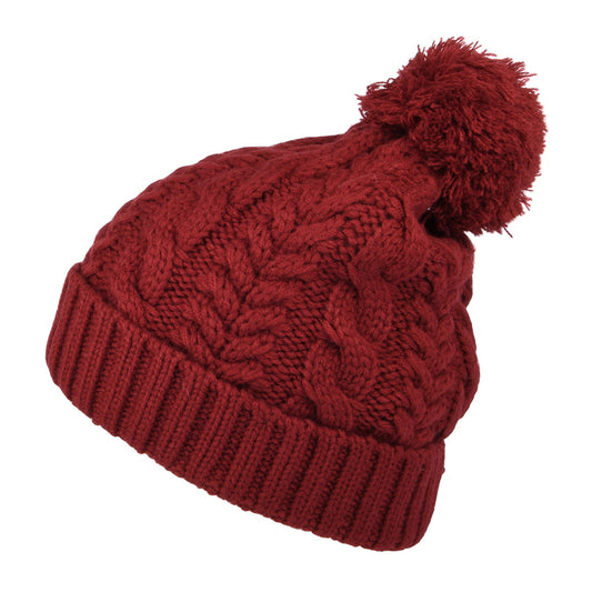 Timberland Hats Cable Watch Cap Bobble Hat - Dark Red