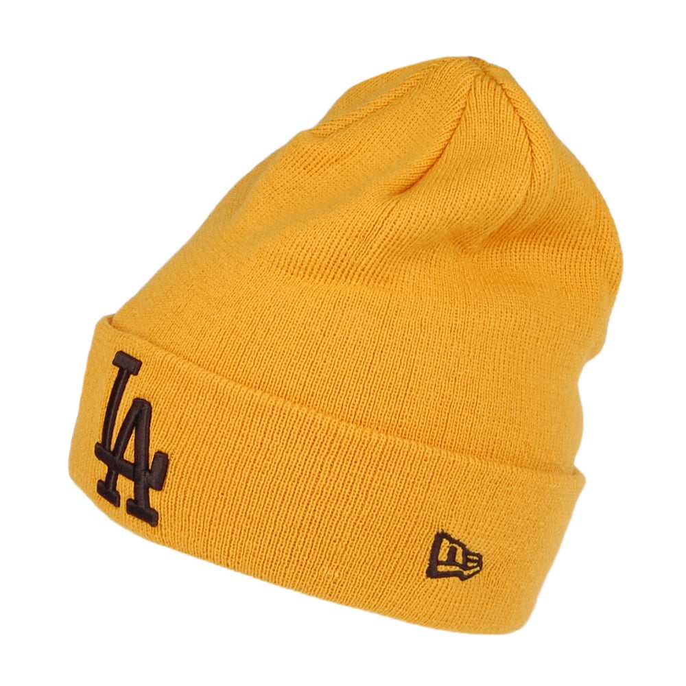 New Era L.A. Dodgers Cuff Knit Beanie Hat - MLB League Essential - Yellow-Black