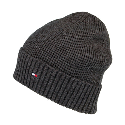 Tommy Hilfiger Hats Essential Flag Cotton Cashmere Beanie Hat - Grey