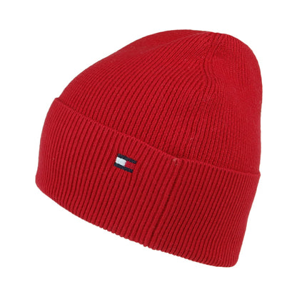 Tommy Hilfiger Hats Essential Knit Cotton Cashmere Beanie Hat - Red