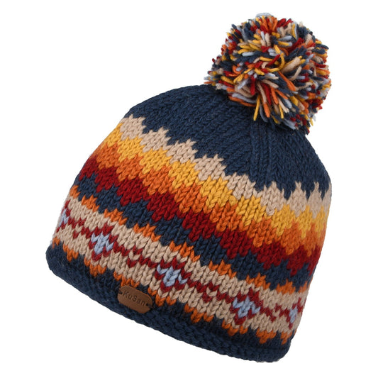 Kusan Short Bobble Hat - Navy-Multi