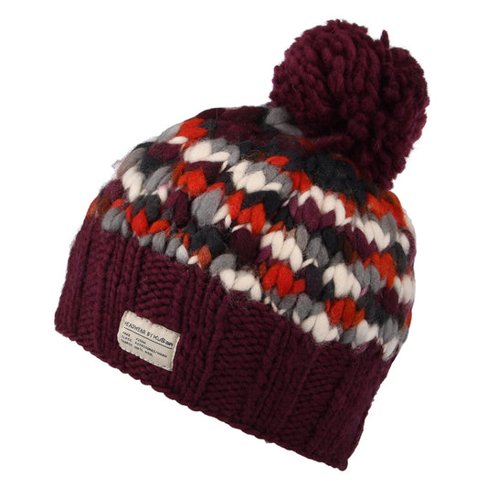 Kusan Chunky Yarn Bobble Hat - Plum