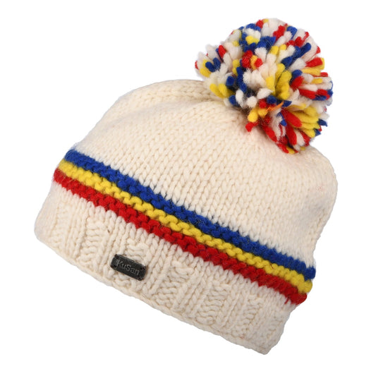 Kusan Multi Bobble Hat - White-Multi