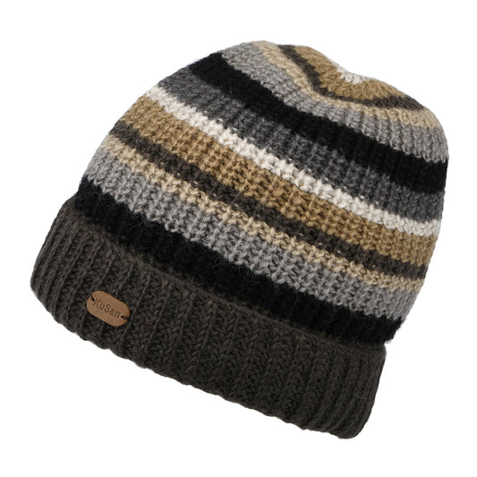 Kusan Cardi Rib Turn up Beanie Hat - Charcoal-Multi