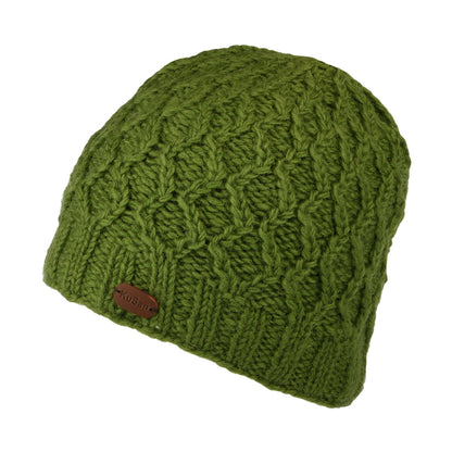 Kusan Brooklyn Cable Knit Beanie Hat - Olive