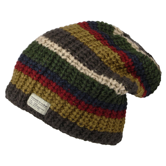 Kusan Cardi Floppy Beanie Hat - Khaki-Multi