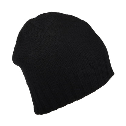 Kusan Merino Wool Fisherman Beanie Hat - Black