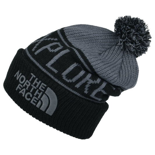 The North Face Hats Retro TNF Pom Bobble Hat - Grey-Black