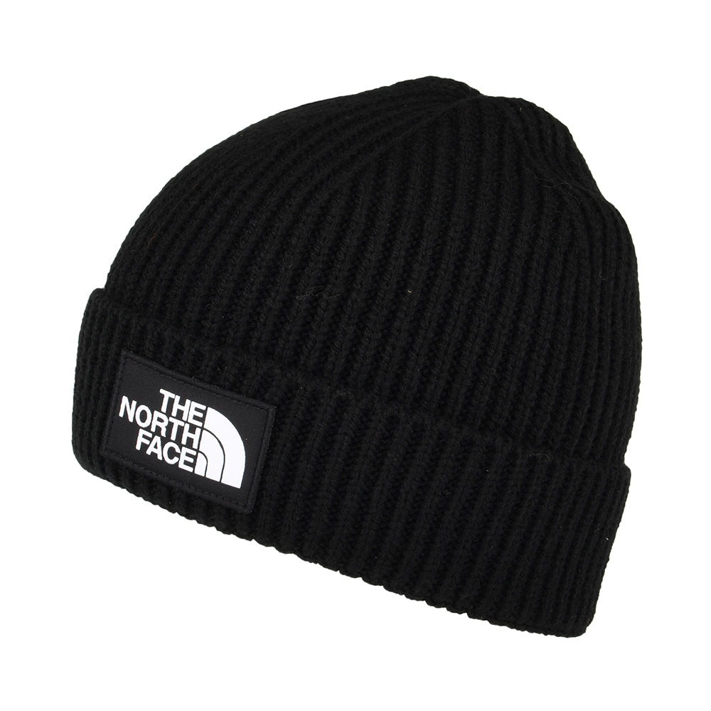 The North Face Hats TNF Logo Box Cuffed Fisherman Beanie Hat - Black ...