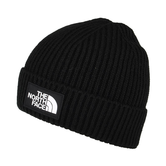 The North Face Hats TNF Logo Box Cuffed Fisherman Beanie Hat - Black