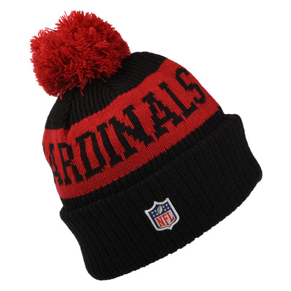 New Era Arizona Cardinals Bobble Hat - NFL On Field Sport Knit - Black-Red