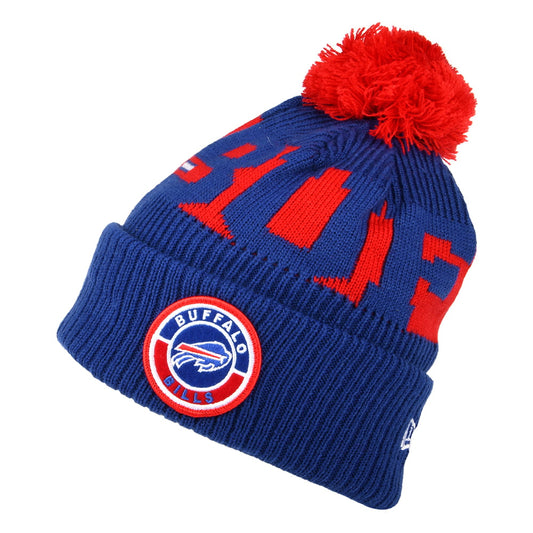 New Era Buffalo Bills Bobble Hat - NFL On Field Sport Knit - Blue-Red