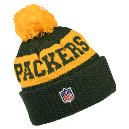 New Era Green Bay Packers Bobble Hat - NFL On Field Sport Knit - Green-Yellow