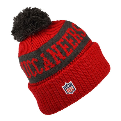 New Era Tampa Bay Buccaneers Bobble Hat - NFL On Field Sport Knit - Red-Grey