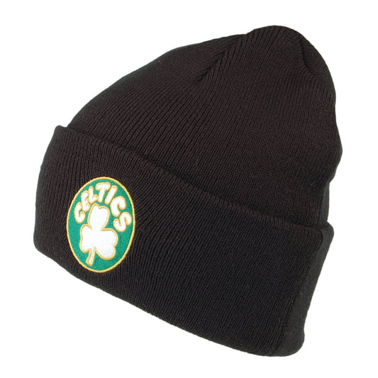 Mitchell & Ness Boston Celtics Beanie Hat - NBA Team Logo Cuff Knit - Black