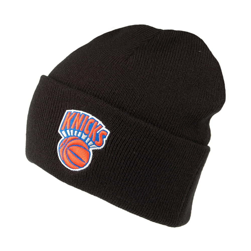 Mitchell & Ness New York Knicks Beanie Hat - NBA Team Logo Cuff Knit - Black