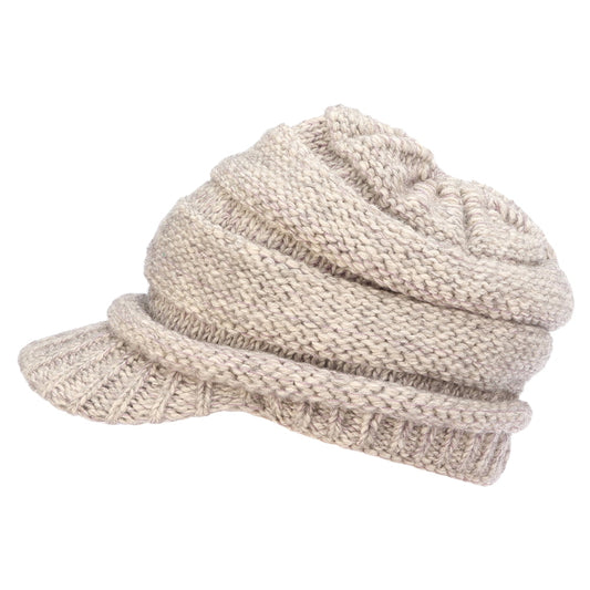 Scala Hats Sherman Cashmere Blend Peaked Beanie - Oatmeal