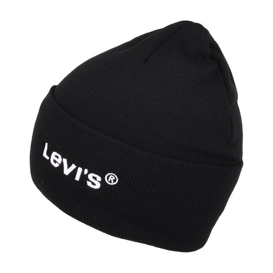 Levi's Hats Wordmark Recycled Cuffed Beanie Hat - Black