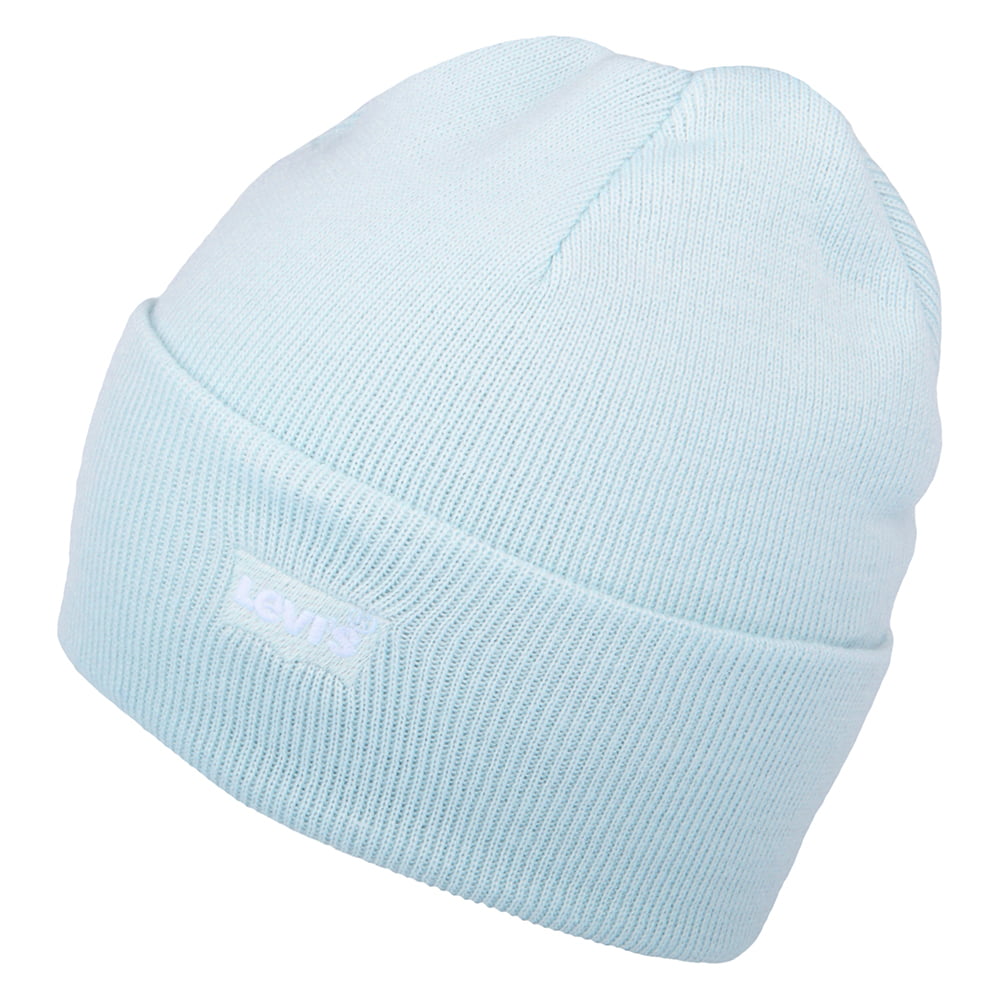 Levi's Hats Tonal Batwing Embroidery Slouchy Beanie Hat - Light Blue