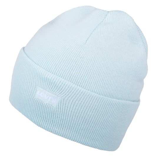 Levi's Hats Tonal Batwing Embroidery Slouchy Beanie Hat - Light Blue