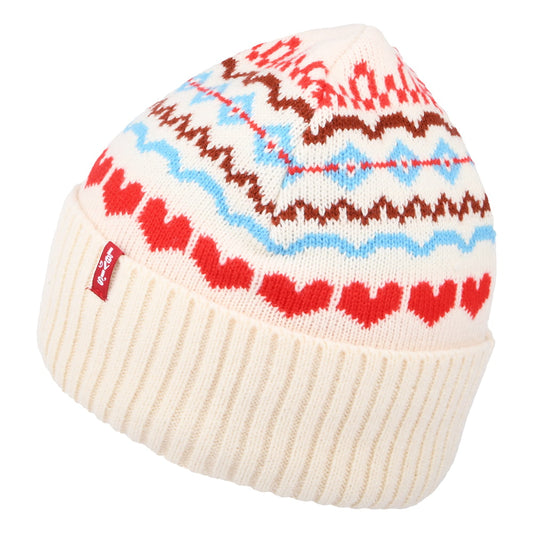 Levi's Hats Graphic Cuffed Beanie Hat - Cream-Multi