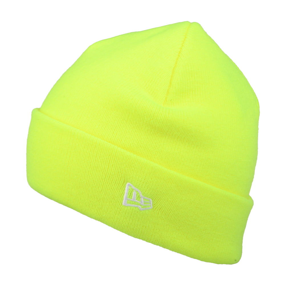 New Era Short Cuff Knit Beanie Hat - NE Pop - Neon Yellow
