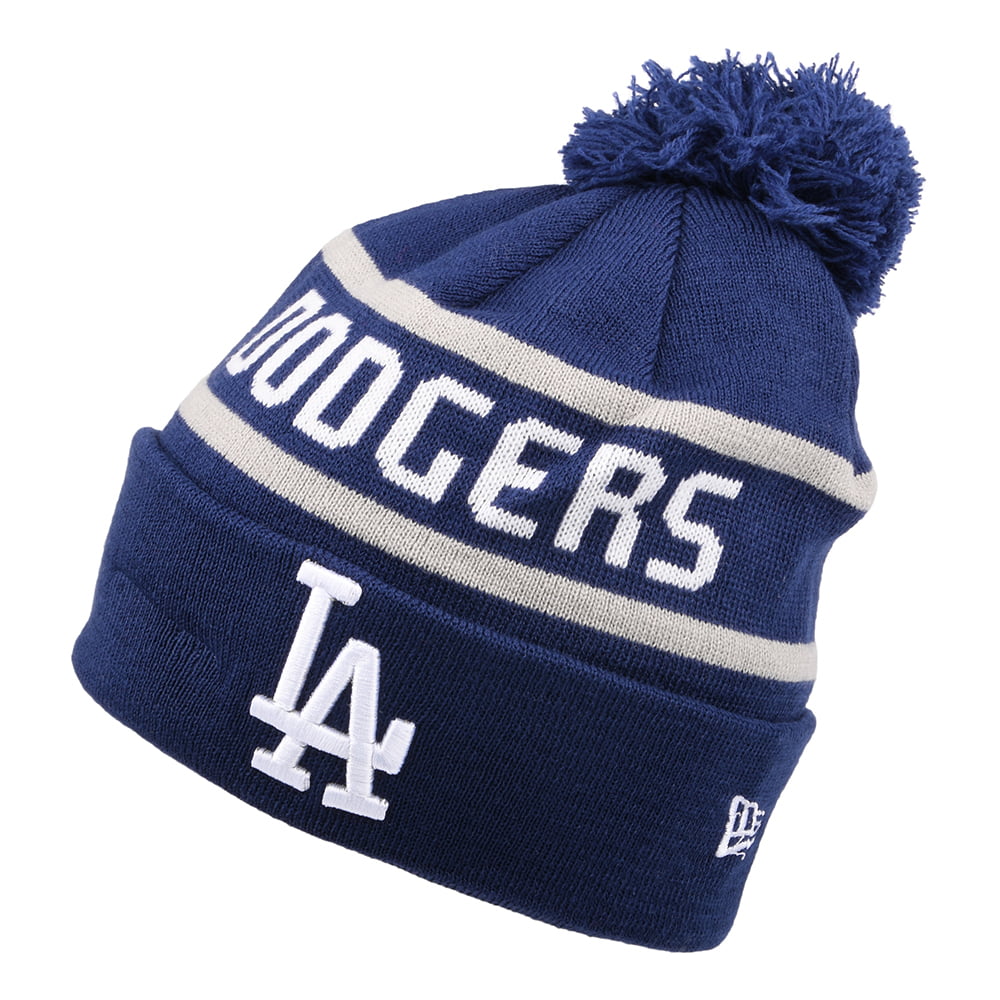 New Era L.A. Dodgers Bobble Hat - MLB Jake Cuff Knit - Dark Royal Blue