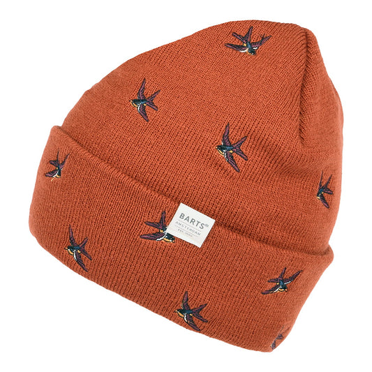 Barts Hats Vinson Swallow Cuffed Beanie Hat - Rust