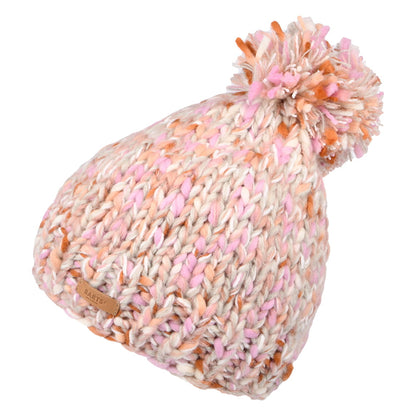 Barts Hats Muer Space-Dyed Bobble Hat - Cream-Pink