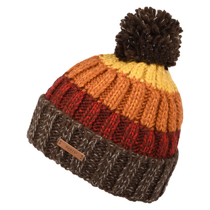 Barts Hats Wilhelm Bobble Hat - Brown-Red-Yellow