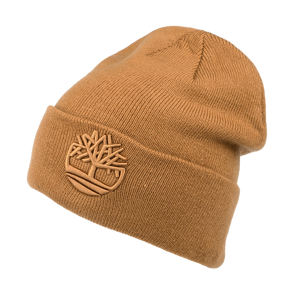 Timberland Hats Tonal 3D Embroidery Beanie Hat - Wheat