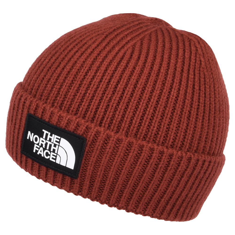The North Face Hats Logo Box XX Cuffed Fisherman Beanie Hat - Red
