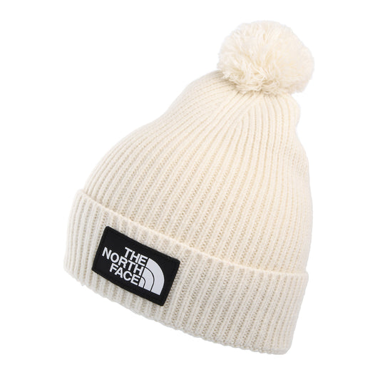 The North Face Hats Logo Box Pom Bobble Hat - Off White