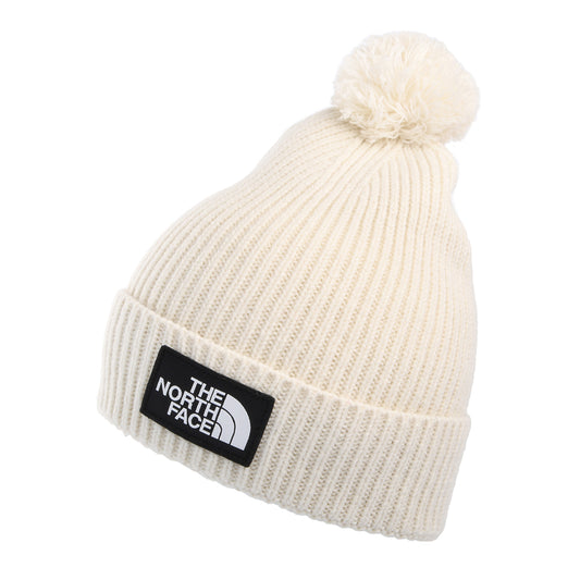 The North Face Hats TNF Logo Box Pom Recycled Bobble Hat - Off White