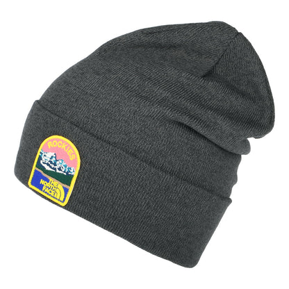 The North Face Hats Embroidered Earthscape Beanie Hat - Dark Grey Heather