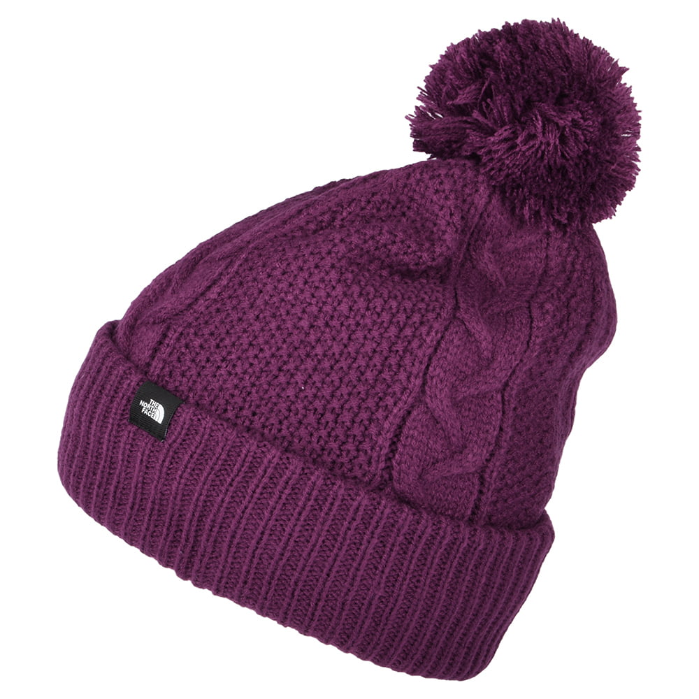 The North Face Hats Minna Cable Knit Bobble Hat - Purple