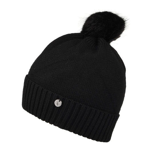 Joules Hats Stafford Dragonfly Bobble Hat - Black