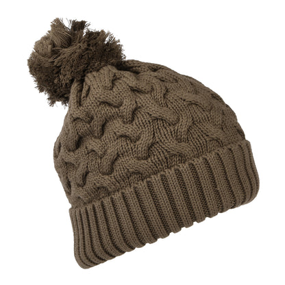 Barbour Hats Gainford Cable Knit Bobble Hat - Fossil