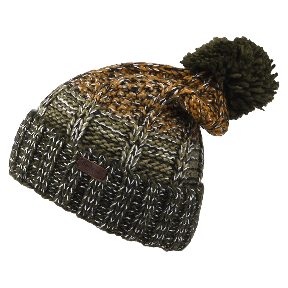 Barbour Hats Harlow Chunky Knit Bobble Hat - Olive