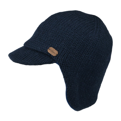 Kusan Ear Warmer Peaked Beanie Hat - Navy Blue