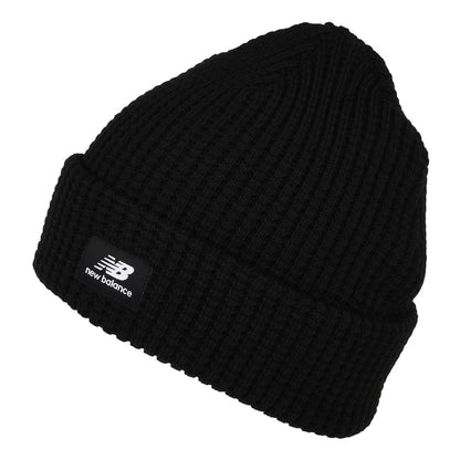 New Balance Hats Waffle Knit Cuffed Beanie Hat - Black
