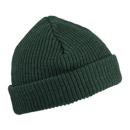New Era Ribbed Short Cuff Beanie Hat - Dark Green