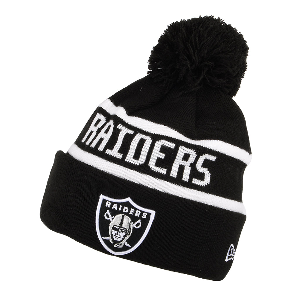 New Era Las Vegas Raiders Bobble Hat - NFL Jake Cuff - Black-White