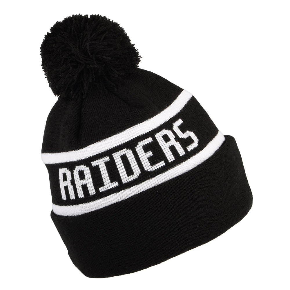 New Era Las Vegas Raiders Bobble Hat - NFL Jake Cuff - Black-White