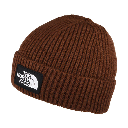 The North Face Hats TNF Logo Box Cuffed Fisherman Beanie Hat - Brown