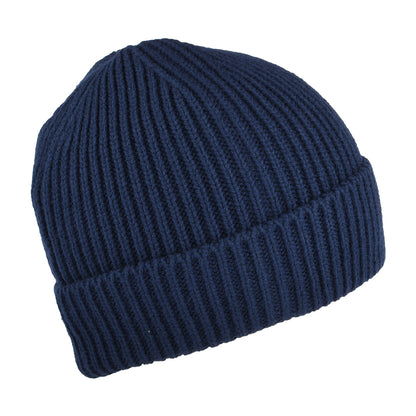 The North Face Hats TNF Logo Box Cuffed Fisherman Beanie Hat - Navy Blue